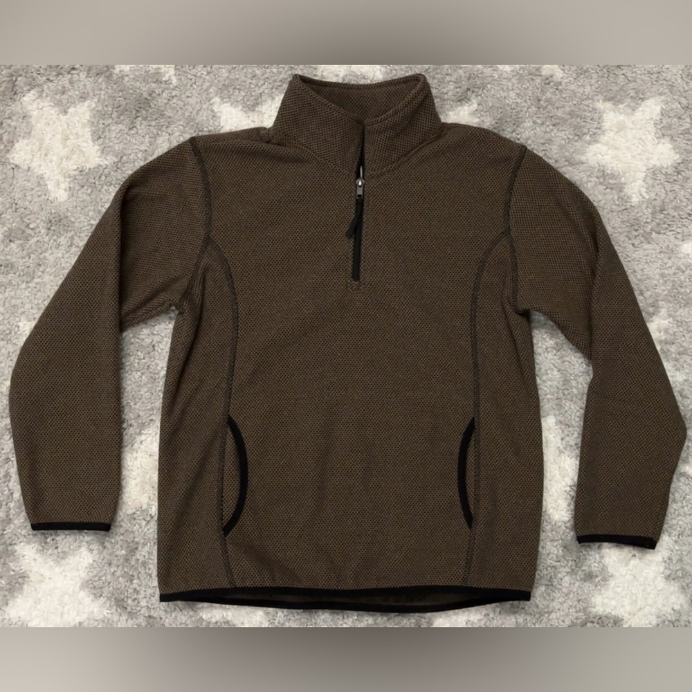 Powder River Outfitters by Panhandle Men’s 1/4 Zip Pullover Size Large Brown